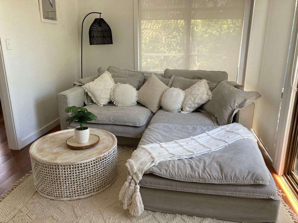 Couch in a holiday rental on the Central Coast